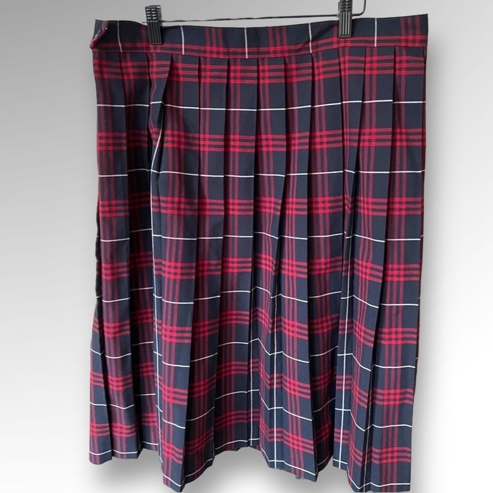 French Toast womens Below the Knee SKIRT school uniform plaid pleated size 16